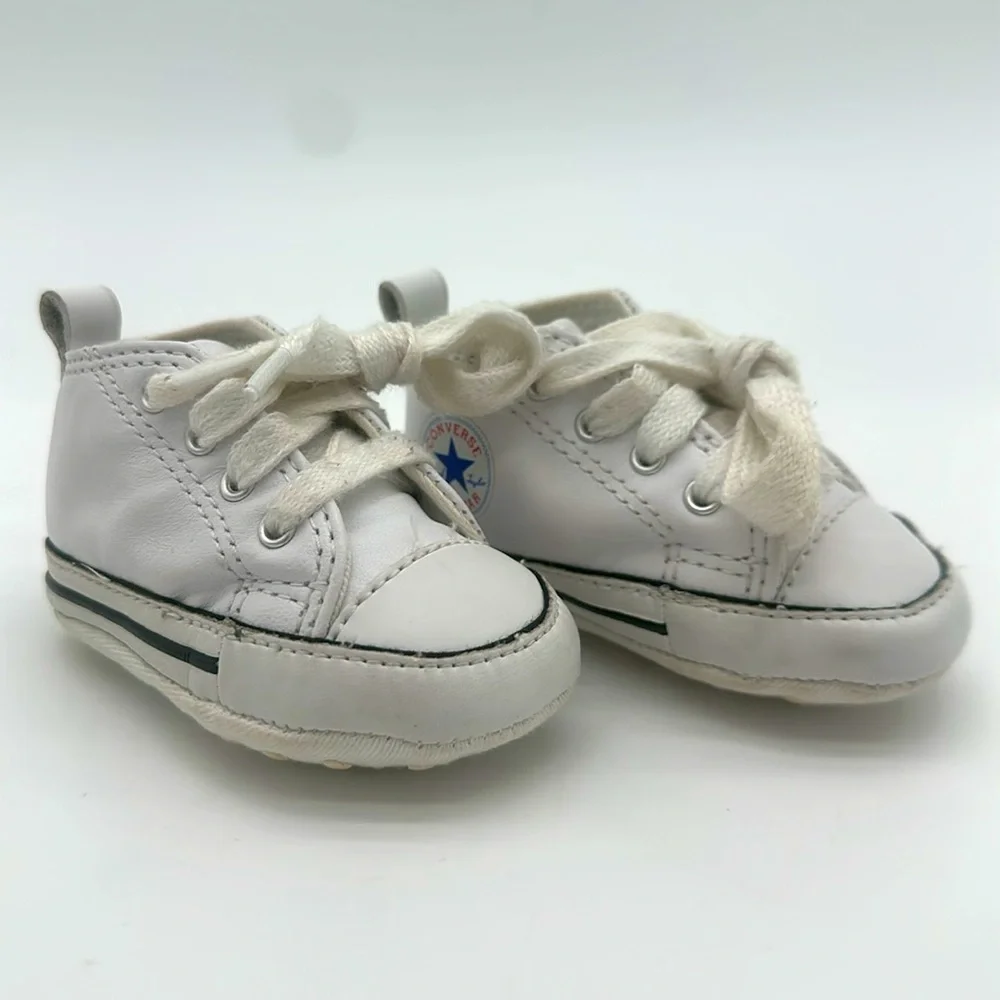 Converse Kids First Star Hi Sneakers 81229 Lace Up Toddler, Baby Size 1 White